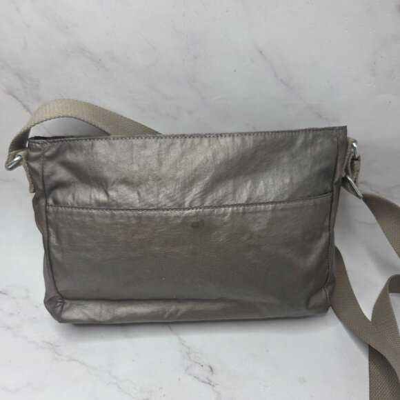 Kipling Angie Metallic Crossbody Bag Shimmer Gray Purse